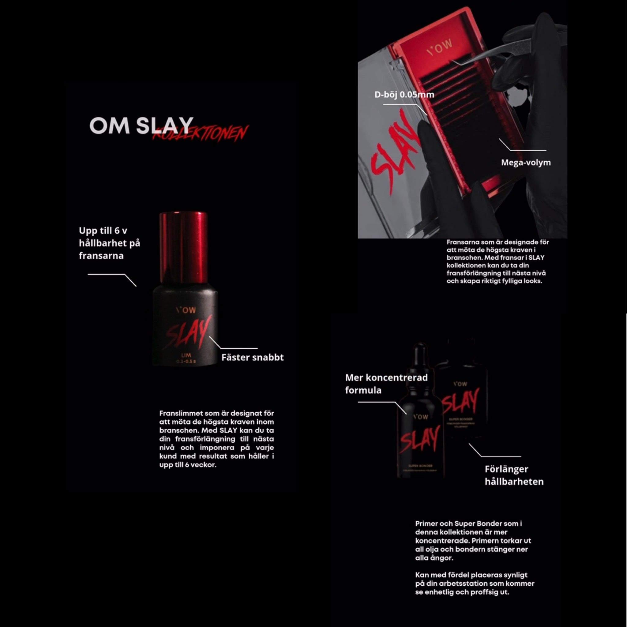 SLAY COLLECTION - primer, lim, superbonder & fransar för fransförlängning
