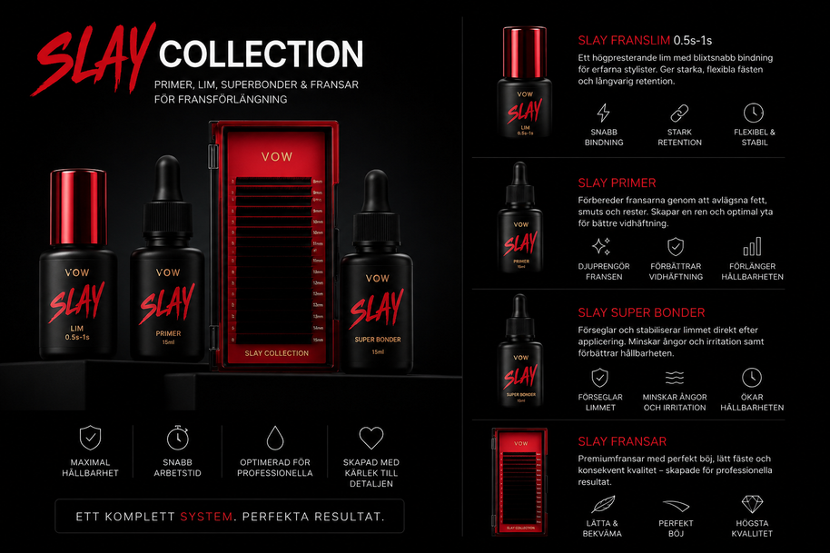 SLAY COLLECTION - primer, lim, superbonder & fransar för fransförlängning