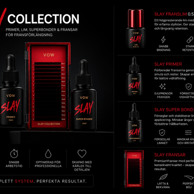 SLAY COLLECTION - primer, lim, superbonder & fransar för fransförlängning